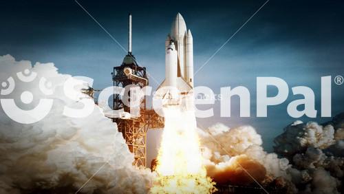 Space Shuttle Challenger Launch. Launch Of The Spacecraft. Some Elements Furnished By NASA Images